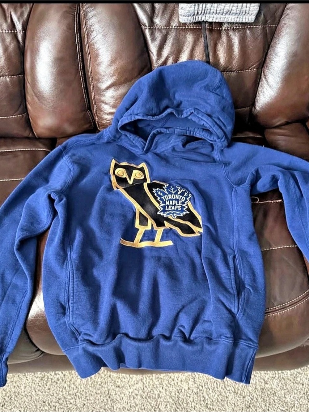 OVO Blue & Gold Hoodie Size Small